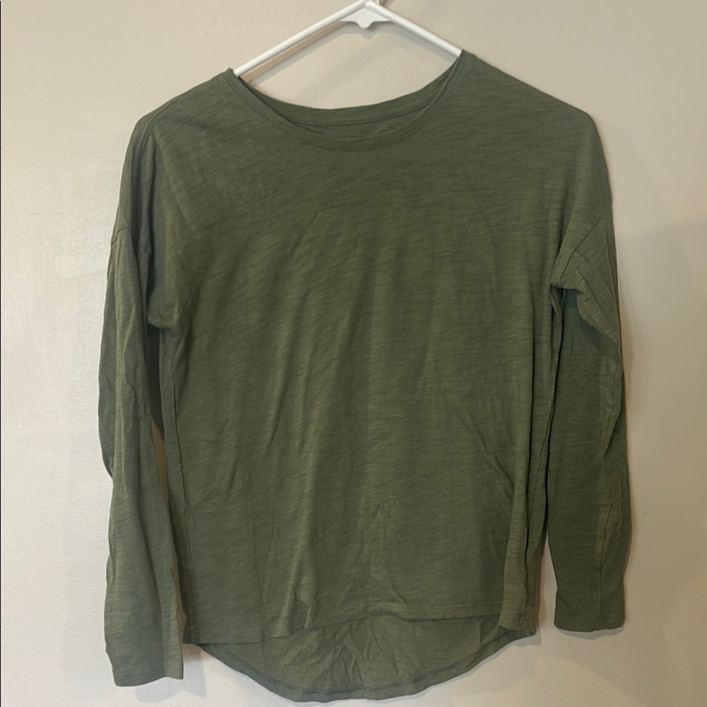 Olive Green Long Sleeve Top